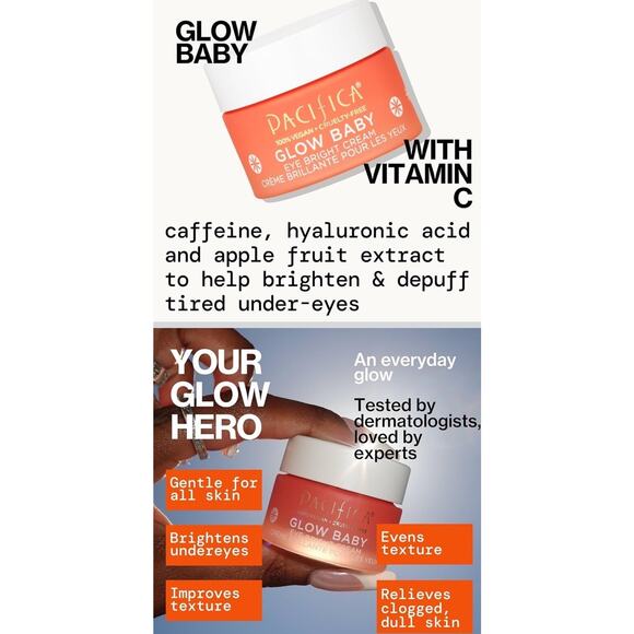 NIB Pacifica Glow Baby VitaGlow Lotion, Setting Mist, Eye Cream, Exfoliant NEW! - Picture 4 of 10